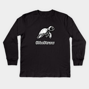 Turtle - No Straw Kids Long Sleeve T-Shirt